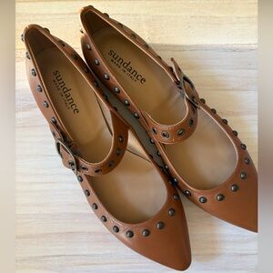 Sundance Studded Gotham Mary Jane Leather Flats Size 39 (8)